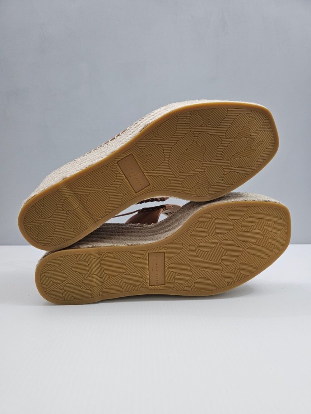 Veronica Beard Riya Wedge Espadrille Sandal Womens 10 Tan Leather Platform NEW - Picture 13 of 15